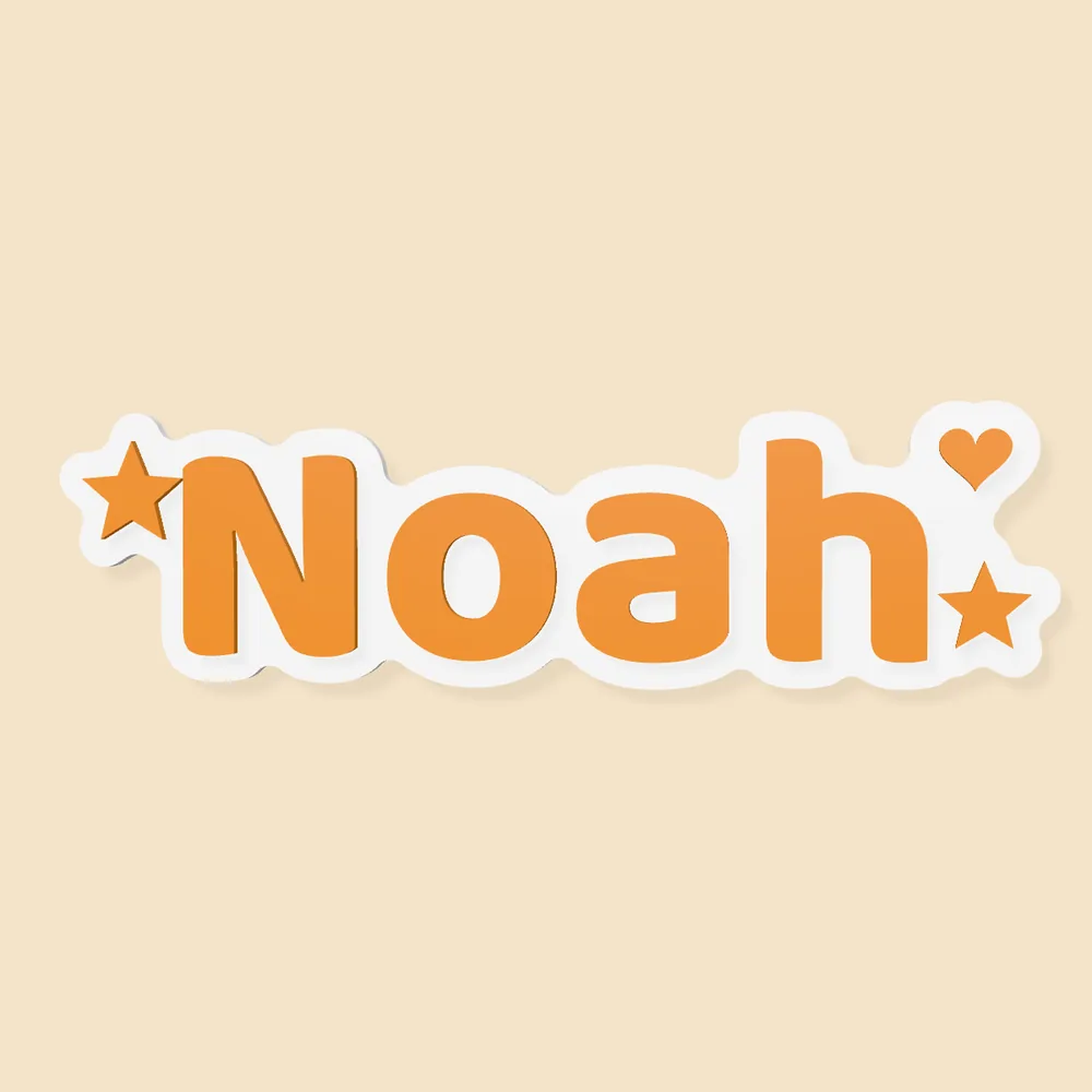 Orange Noah name sign with stars