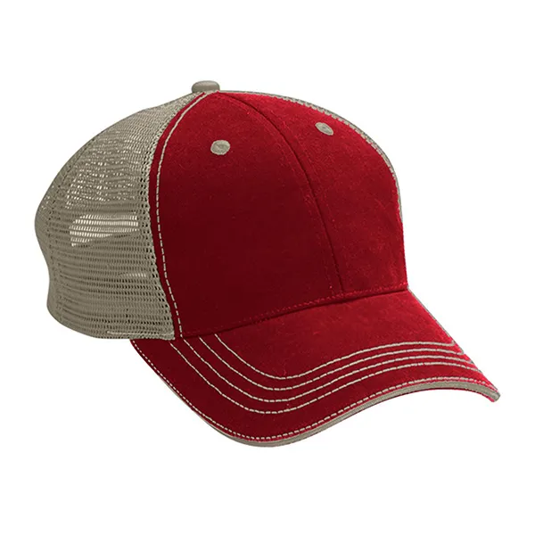 cobra-6-panel-washed-twill-soft-mesh-wm-6 BRIGHTRED-KHAKI