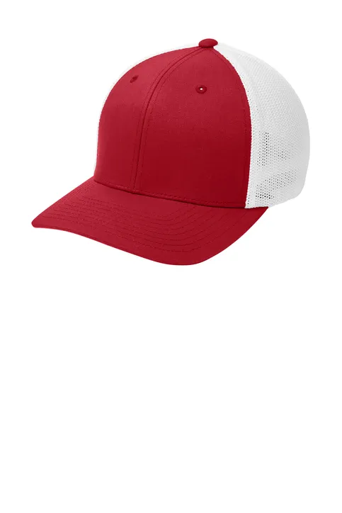 port-authority-flexfit-mesh-back-cap-c812 RED-WHITE