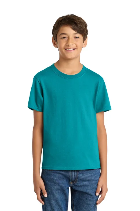 port-co-youth-core-cotton-tee-pc54y BRIGHT AQUA
